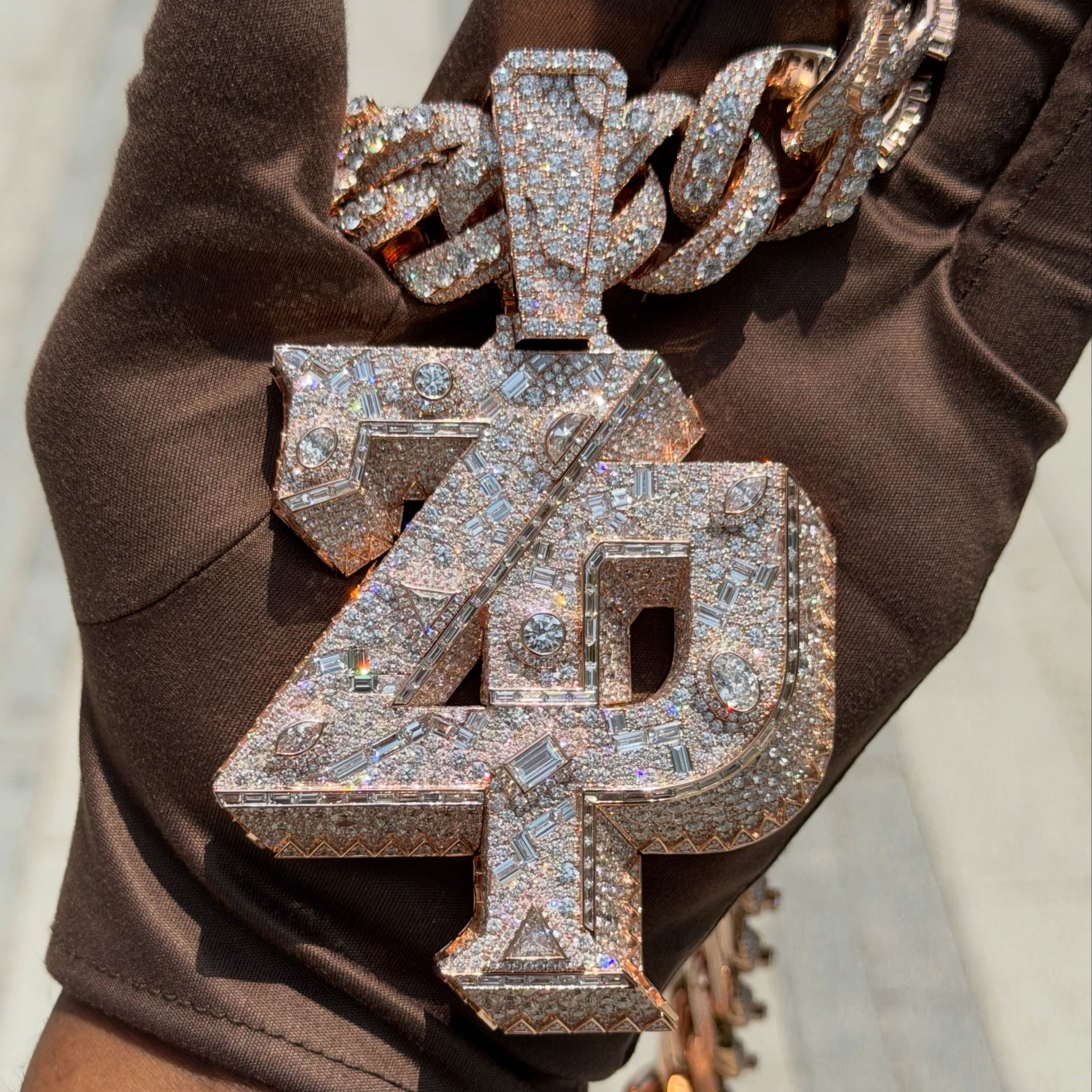 Moissanite Mixed Cut ZP Letter Pendant