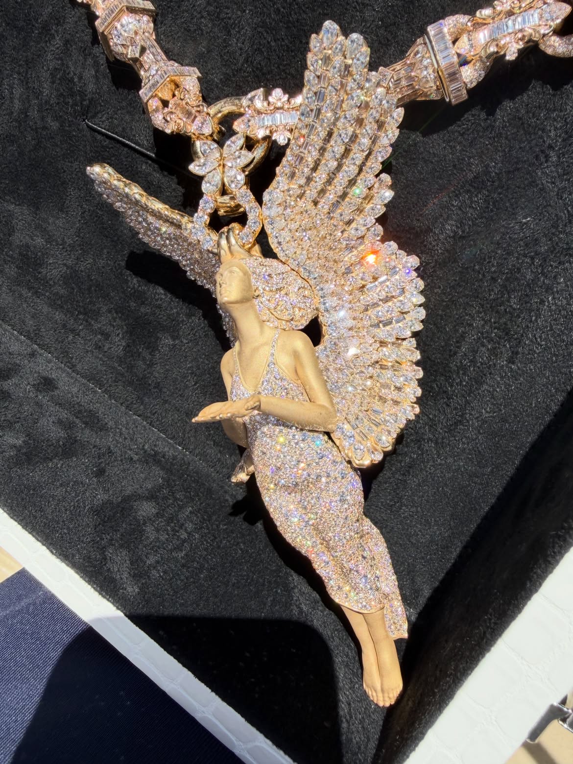 Iced-Out Guardian Angel Pendant
