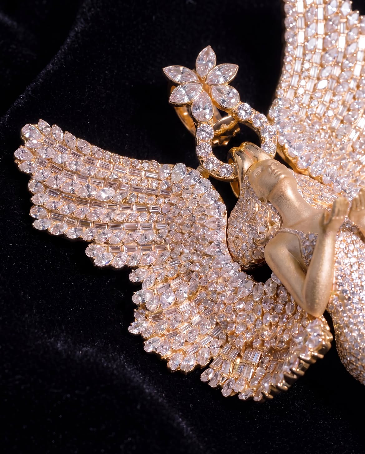 Iced-Out Guardian Angel Pendant