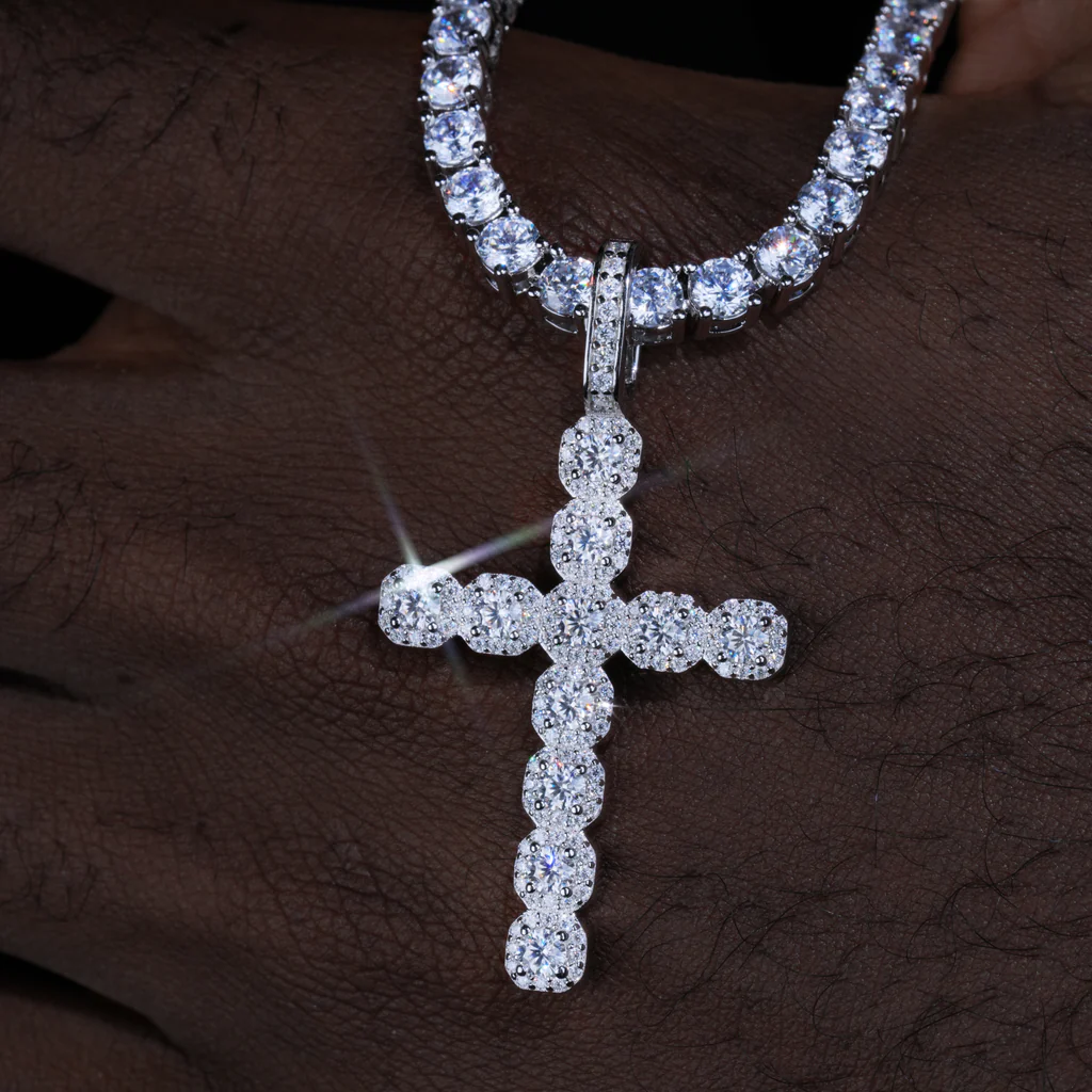 Moissanite Cross Diamond Pendant
