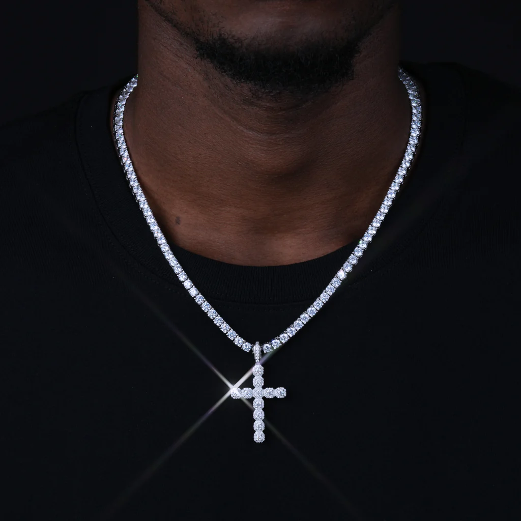 Moissanite Cross Diamond Pendant