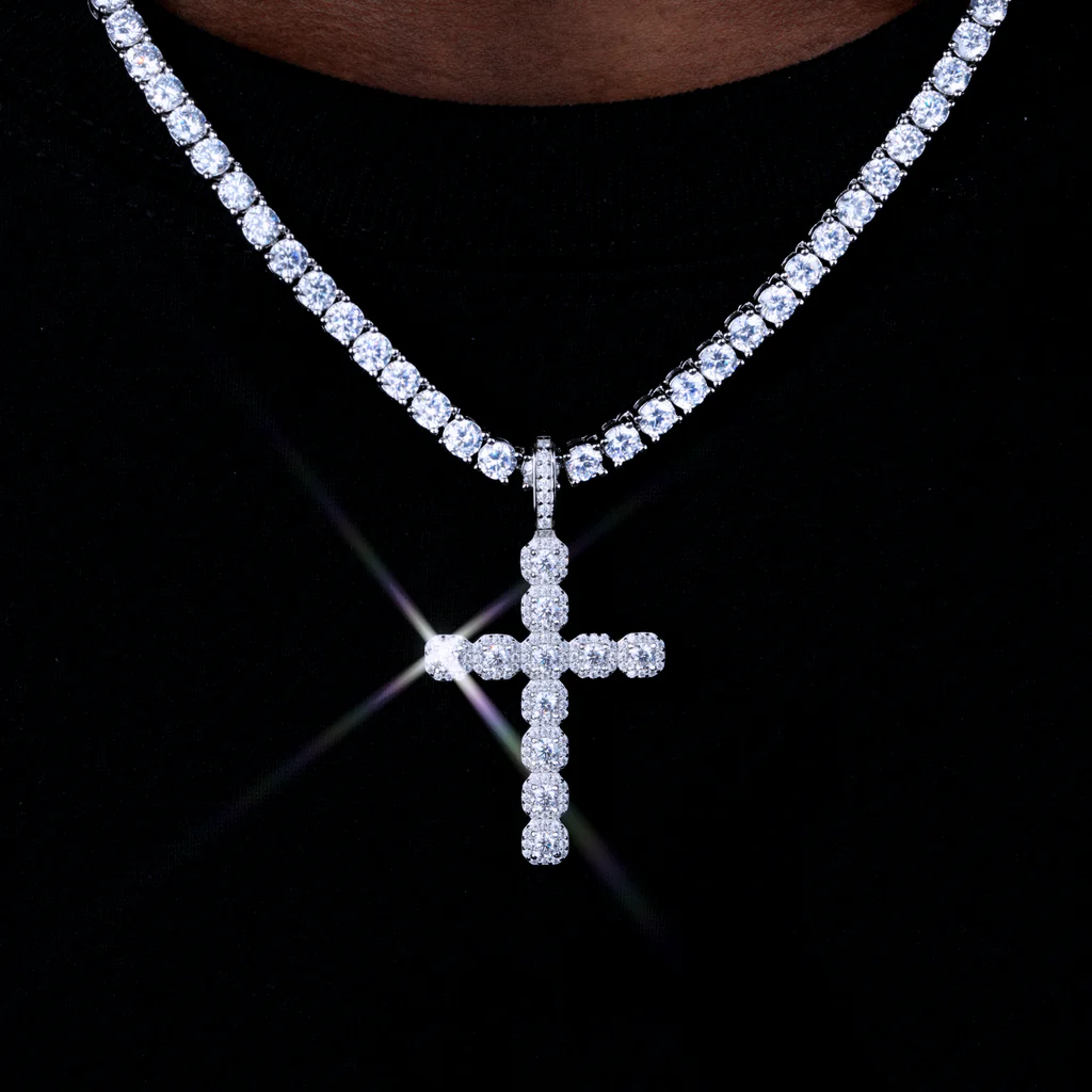 Moissanite Cross Diamond Pendant