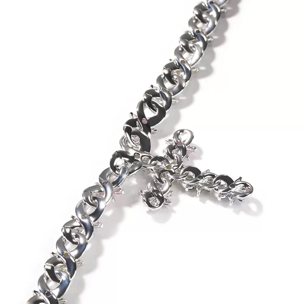 Rainbow Ice Cross Moissanite Cuban Chain