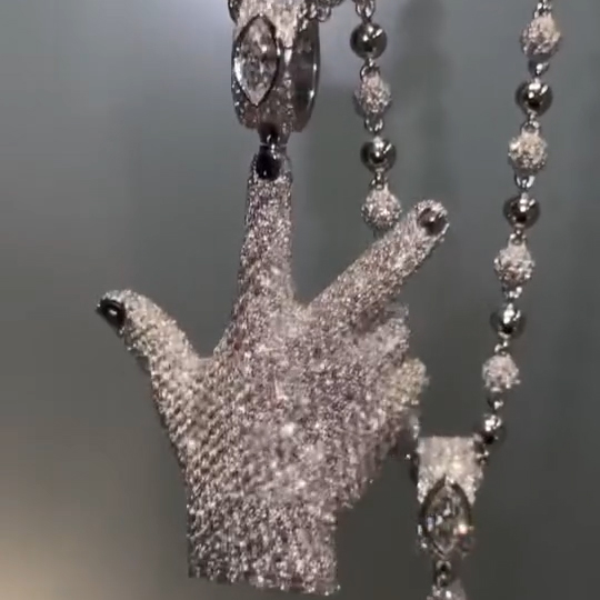 Iced Moissanite YVL Emoji Diamond Pendant 