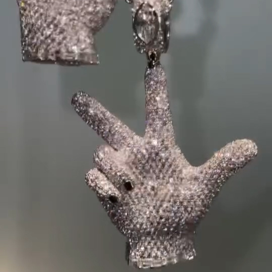 Iced Moissanite YVL Emoji Diamond Pendant 