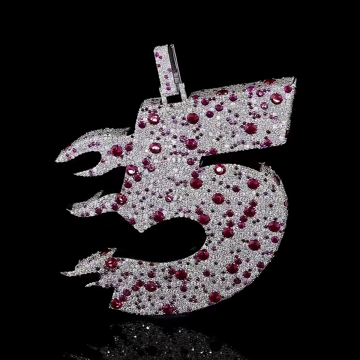 Number 5 Pendant Hip Hop Jewelry