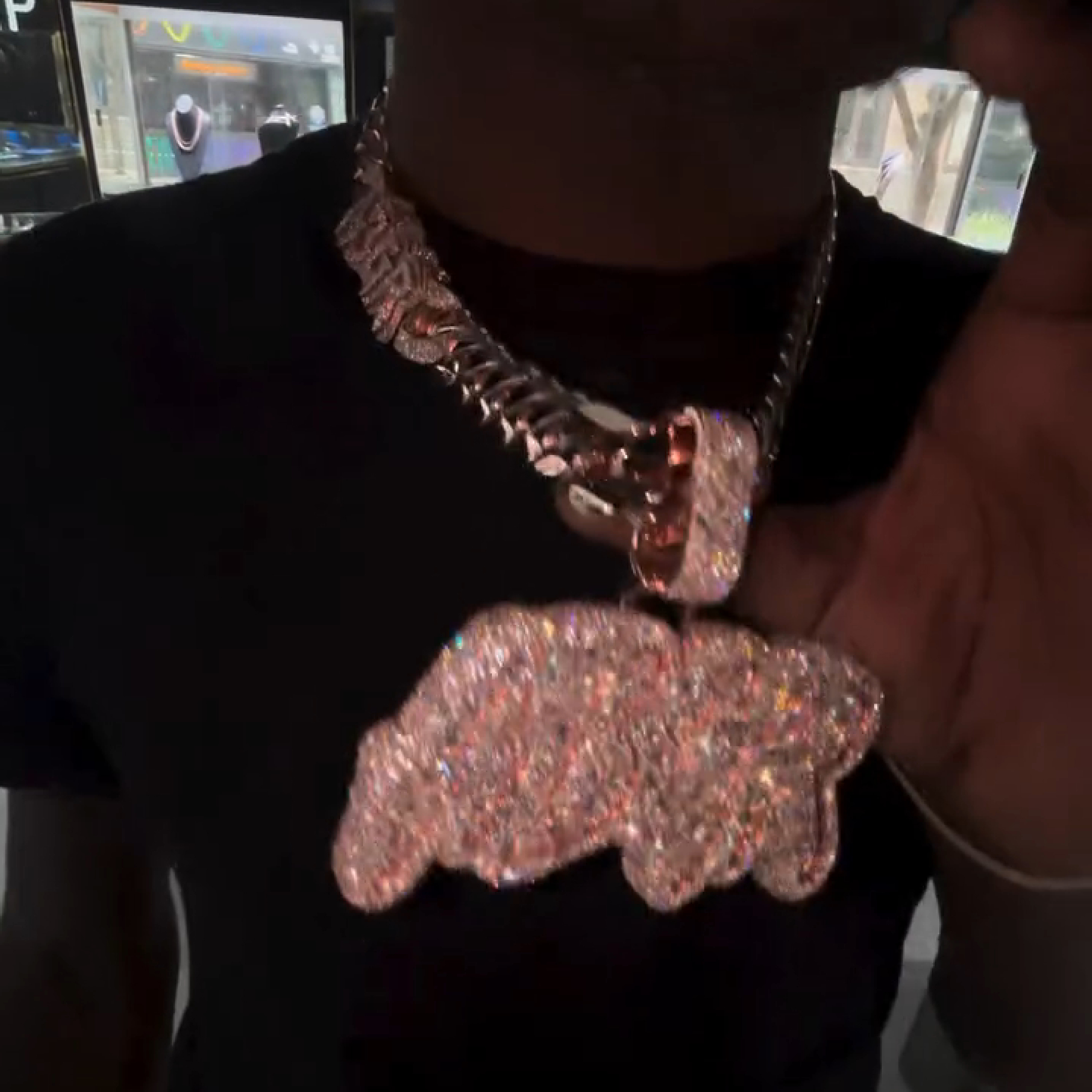 Iced Letter ''ABGR'' Act Broke Get Rich Diamond Pendant