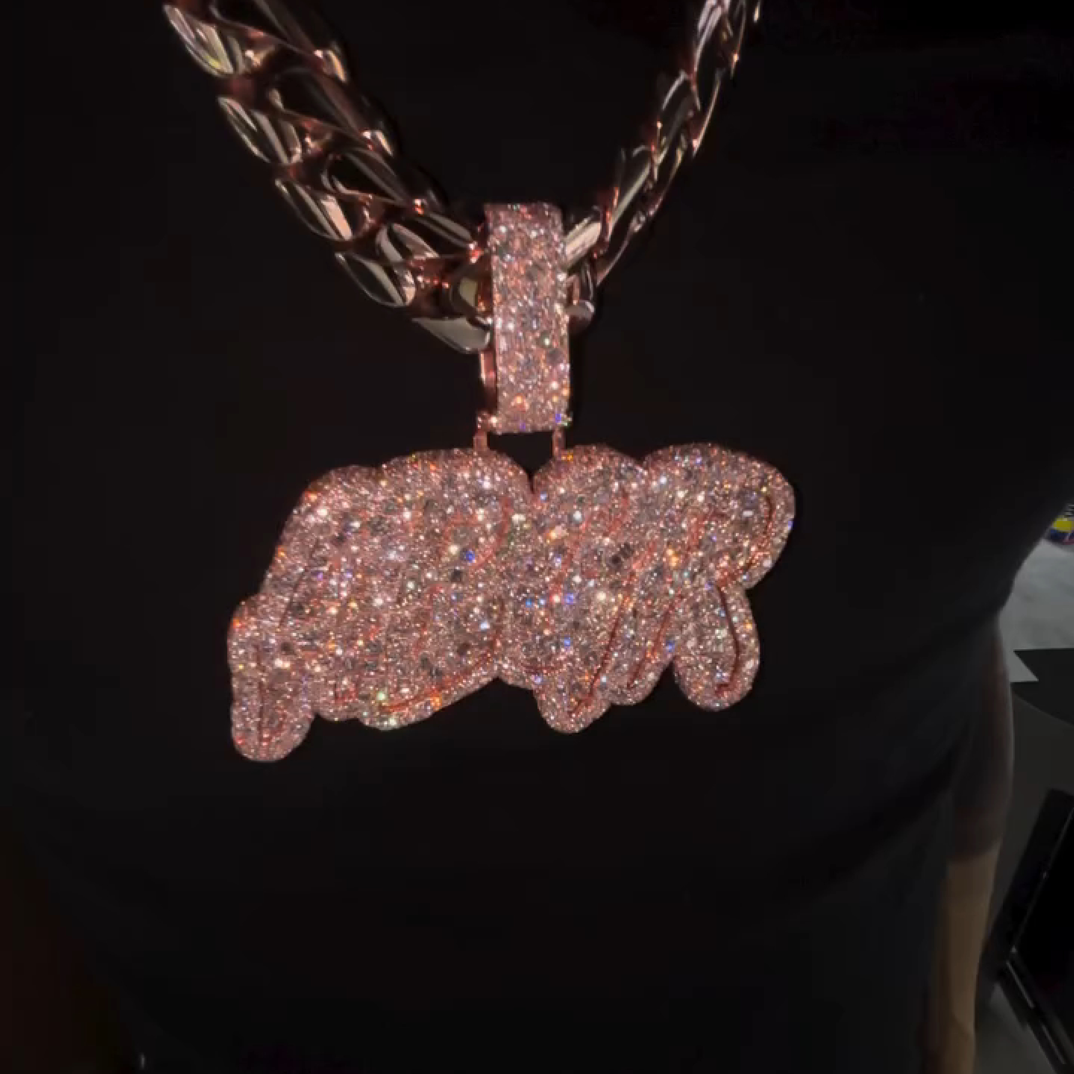 Iced Letter ''ABGR'' Act Broke Get Rich Diamond Pendant