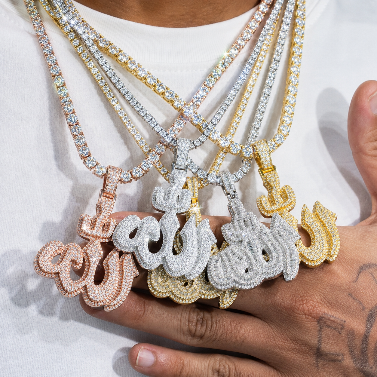 Hip Hop ALLAH CZ Pendant 