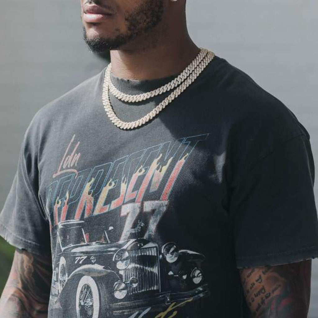 12mm Miami Moissanite Diamond  Cuban Chain - Gold