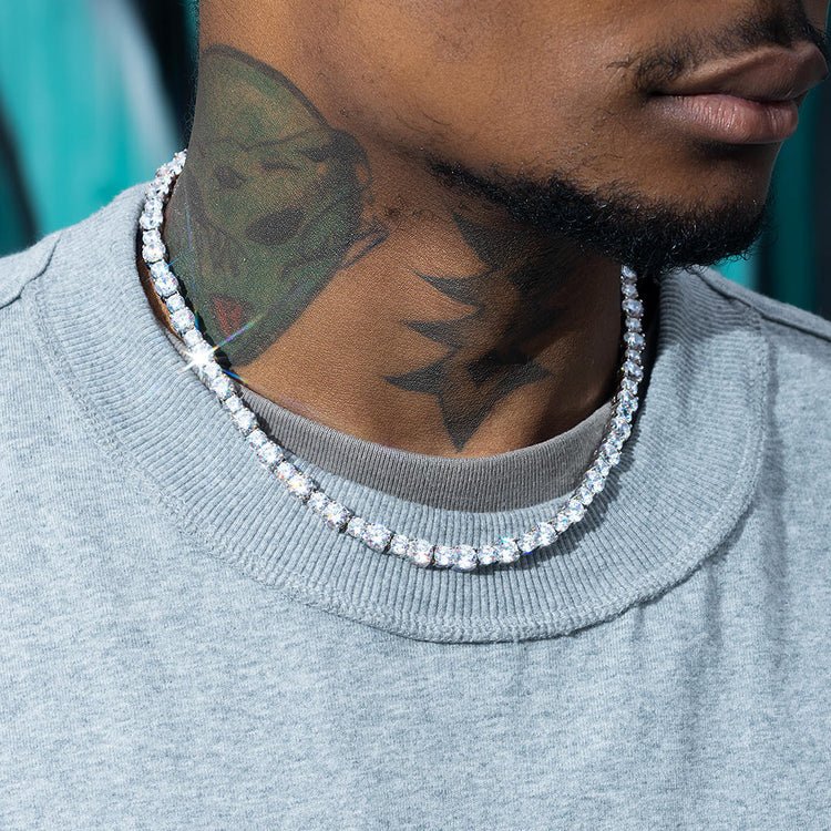 Mixed Size 6mm x 5mm  Moissanite Tennis Chain