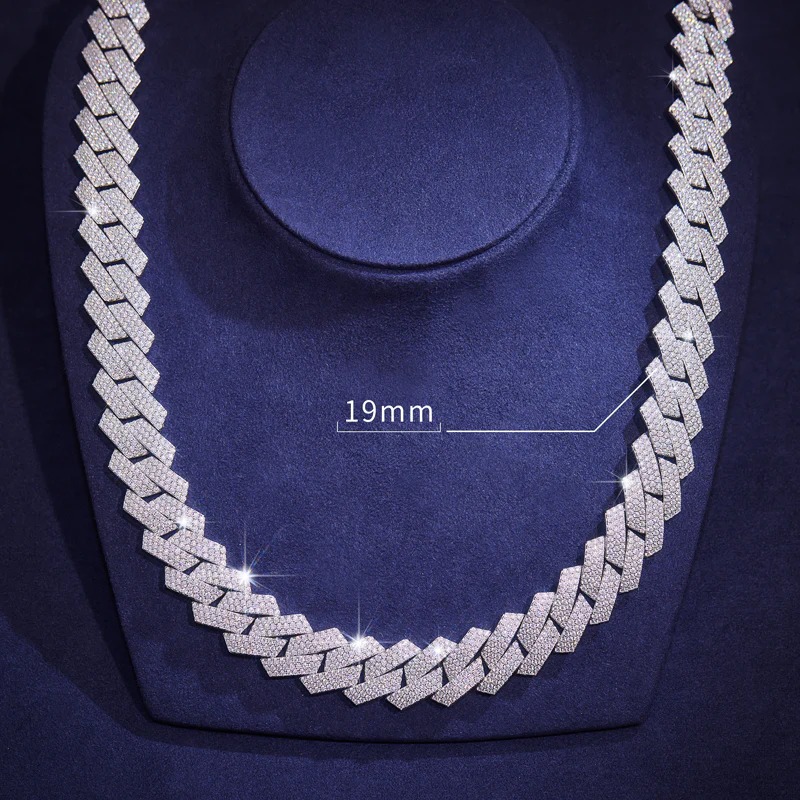 Round Cut Prong Cuban Link Chain