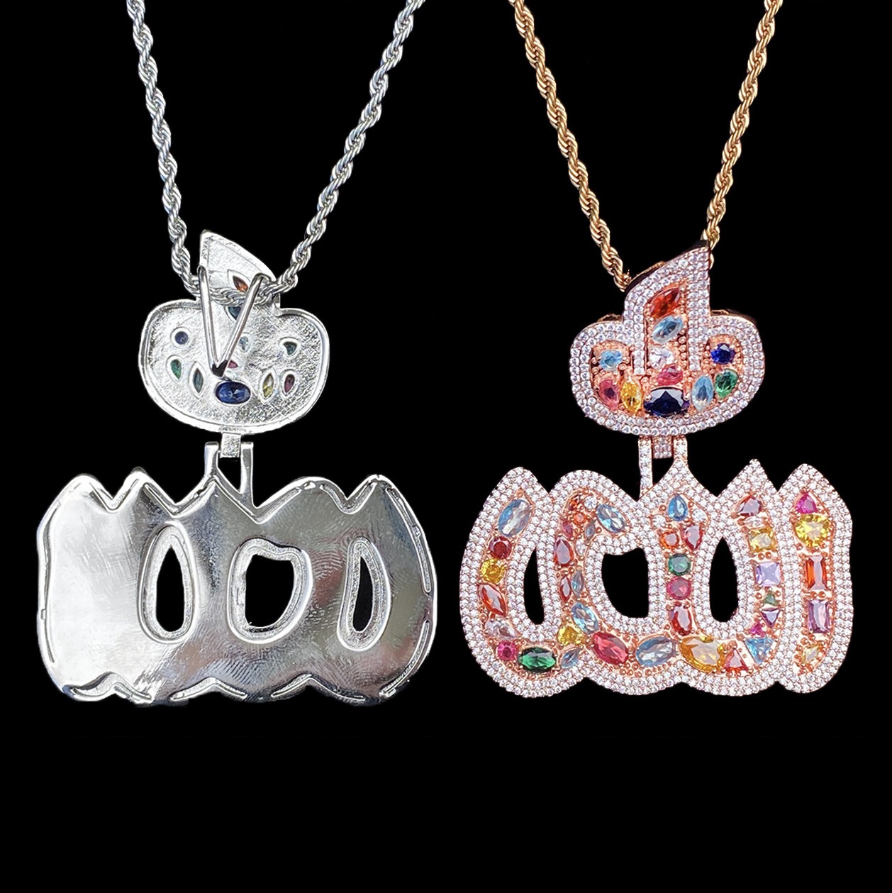 Colored Diamond Allah Pendant (IN STOCK)