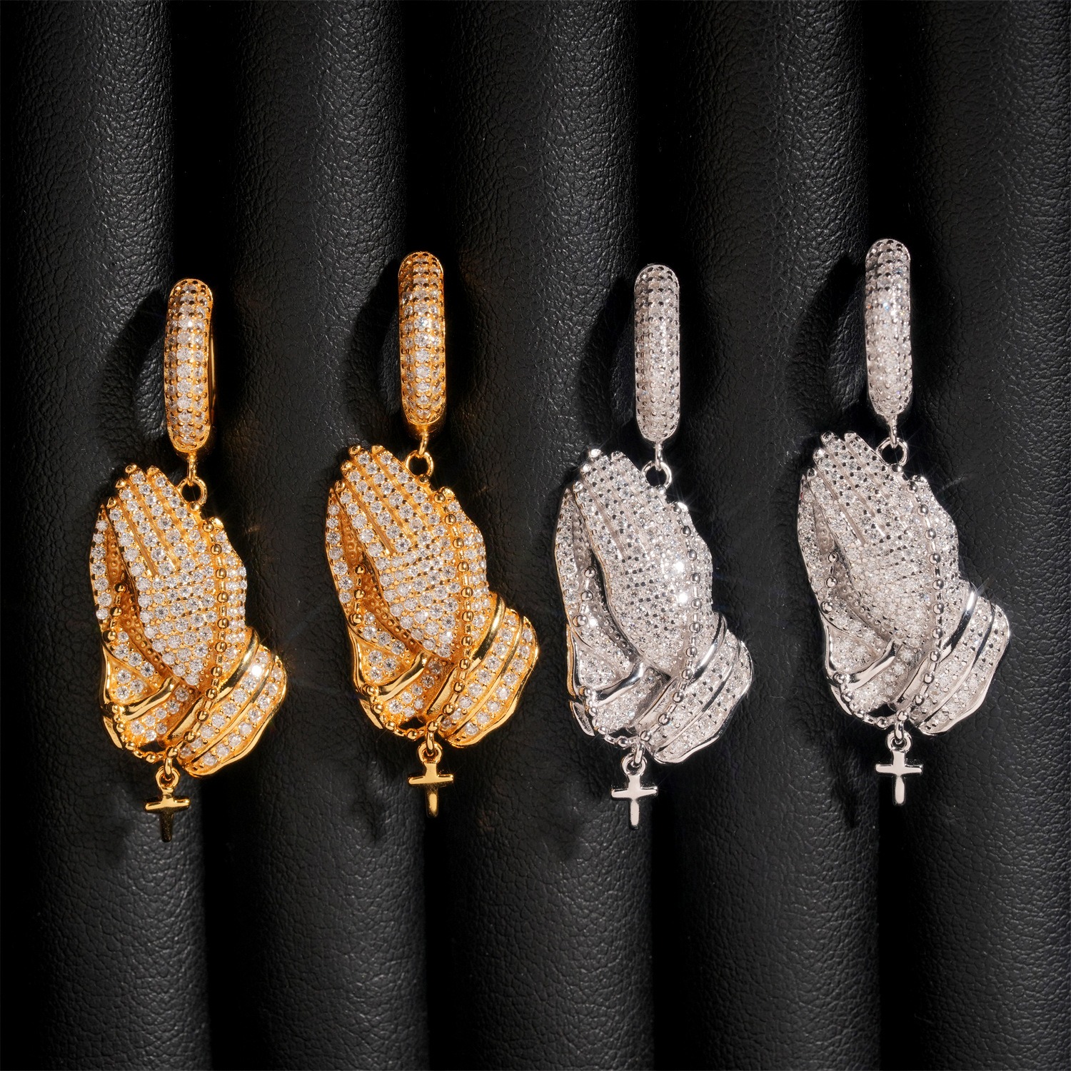 925S & VVS Moissanite Cross Earrings (IN STOCK)