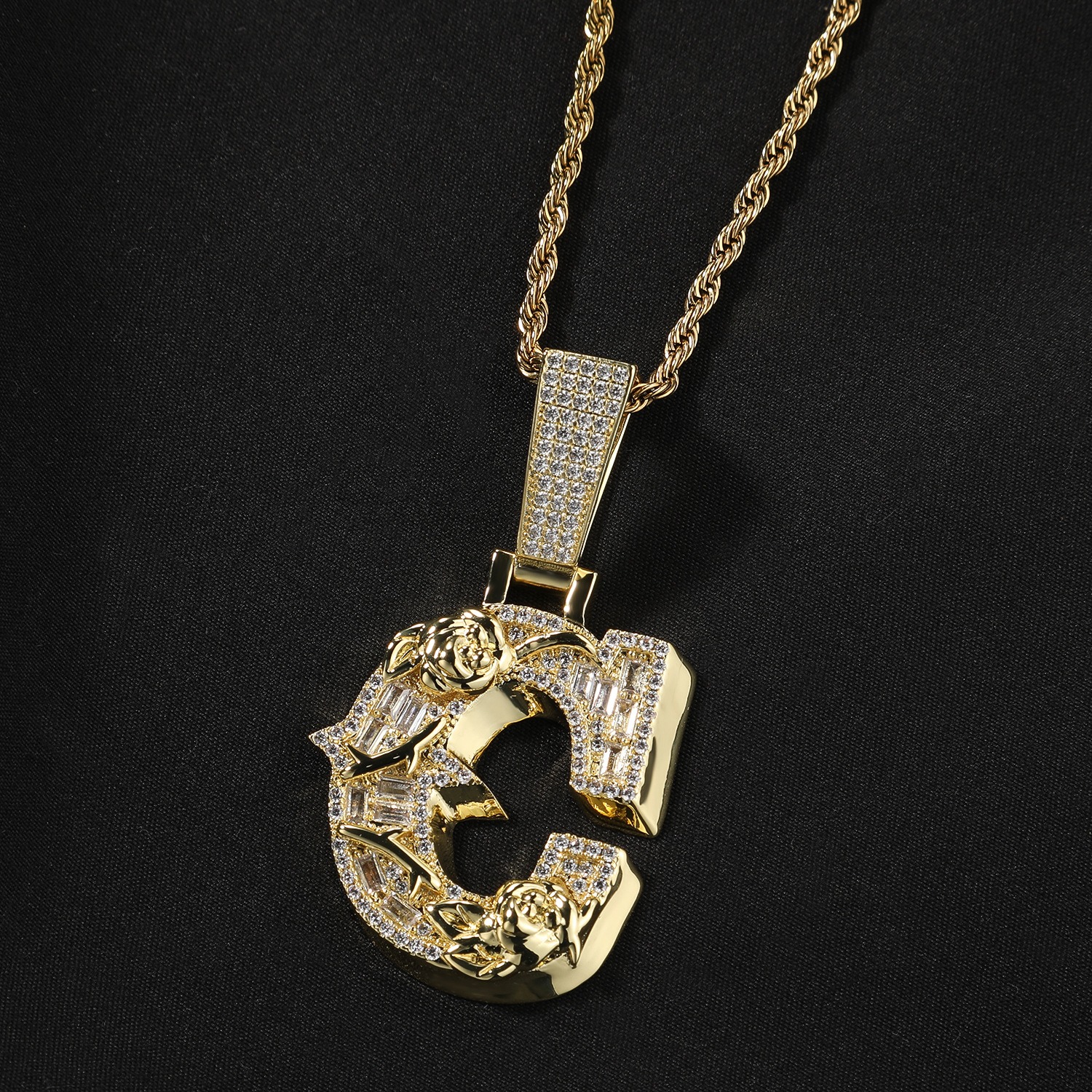 Floral Vine A-Z Letter Pendant