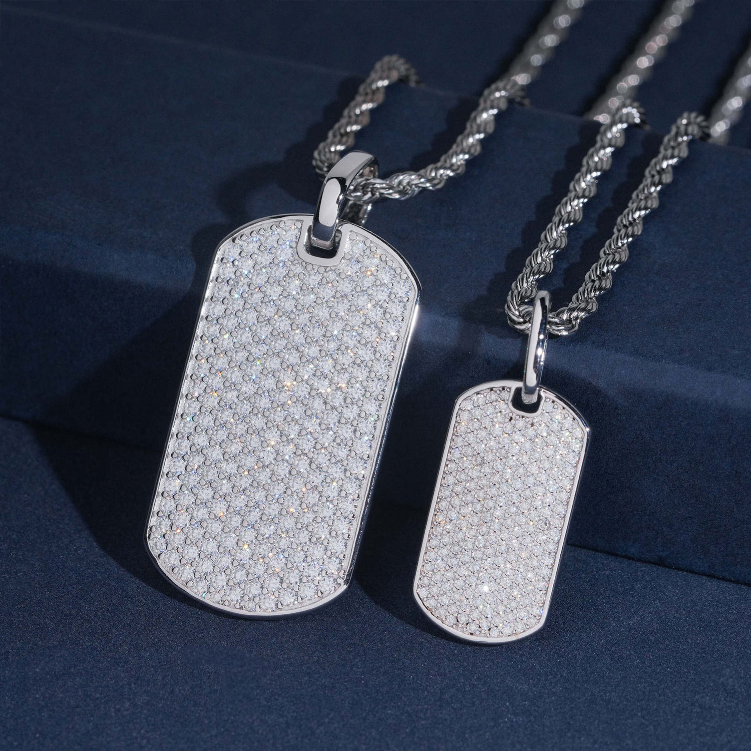 925S & VVS Moissanite Dogtag Pendant (IN STOCK)