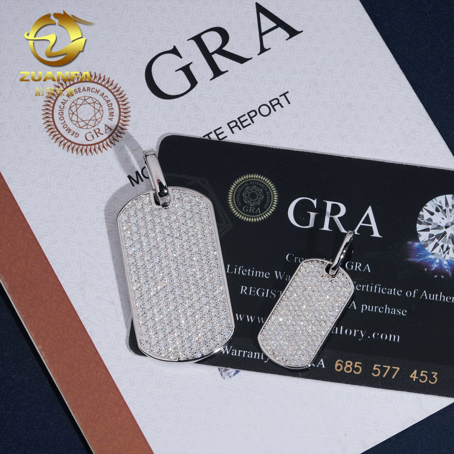 925S & VVS Moissanite Dogtag Pendant (IN STOCK)