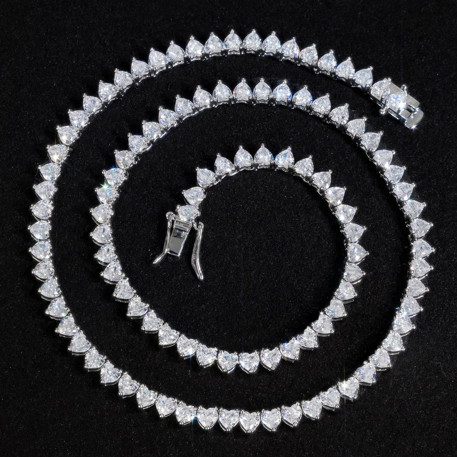 4mm Three-Prong Heart Cut Tennis Chain