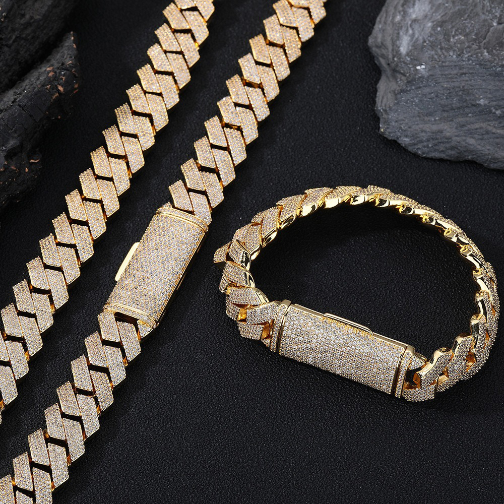 15mm Miami Cuban Link Chain & Bracelet Set