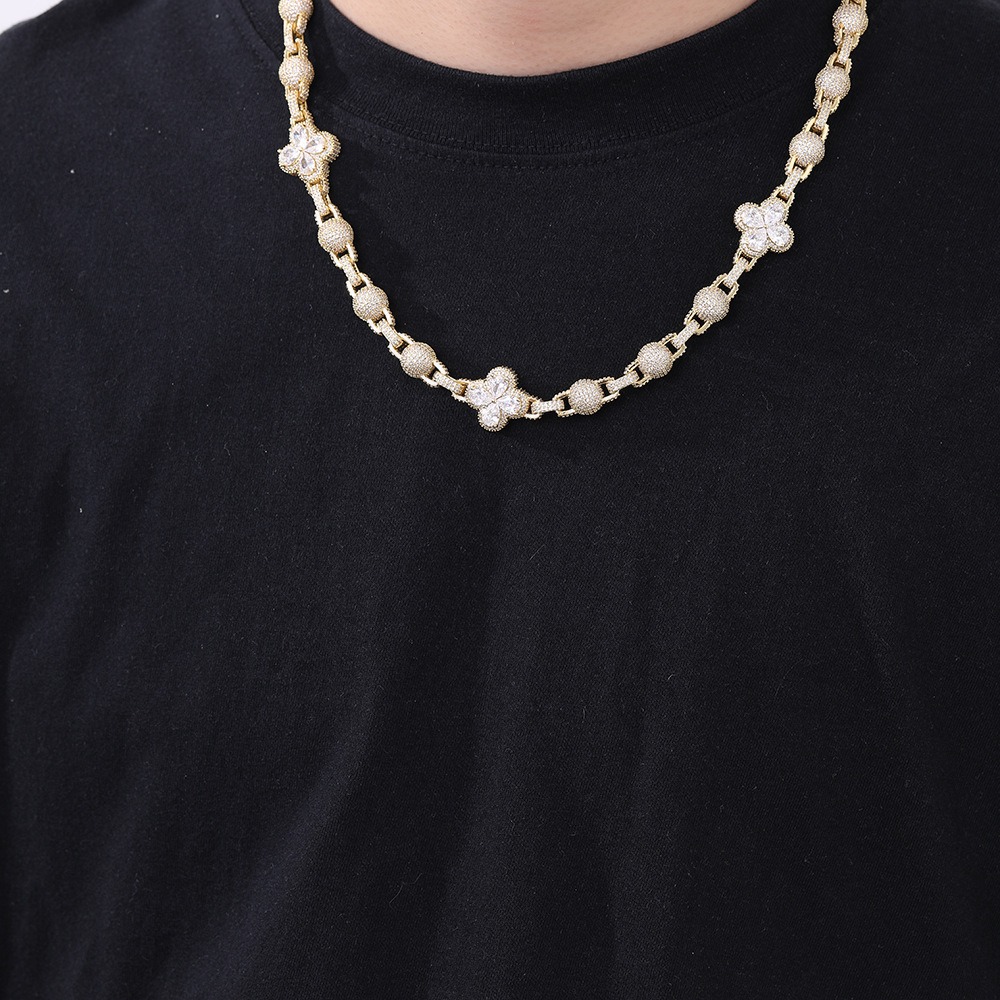 Pear Cut Quatrefoil Ball Link Chain & Bracelet
