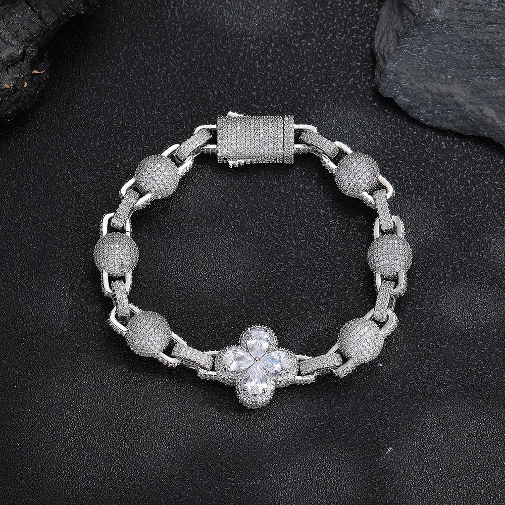 Pear Cut Quatrefoil Ball Link Chain & Bracelet