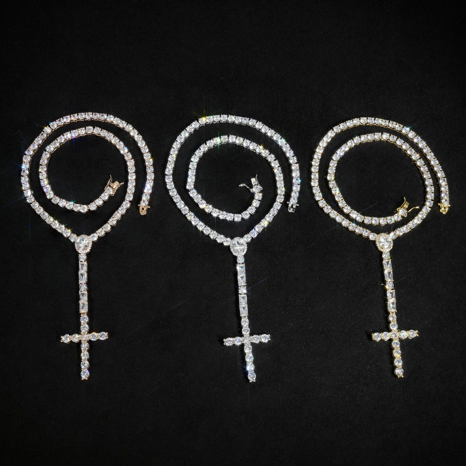 3mm & 5mm Cross Drop Tennis Chain
