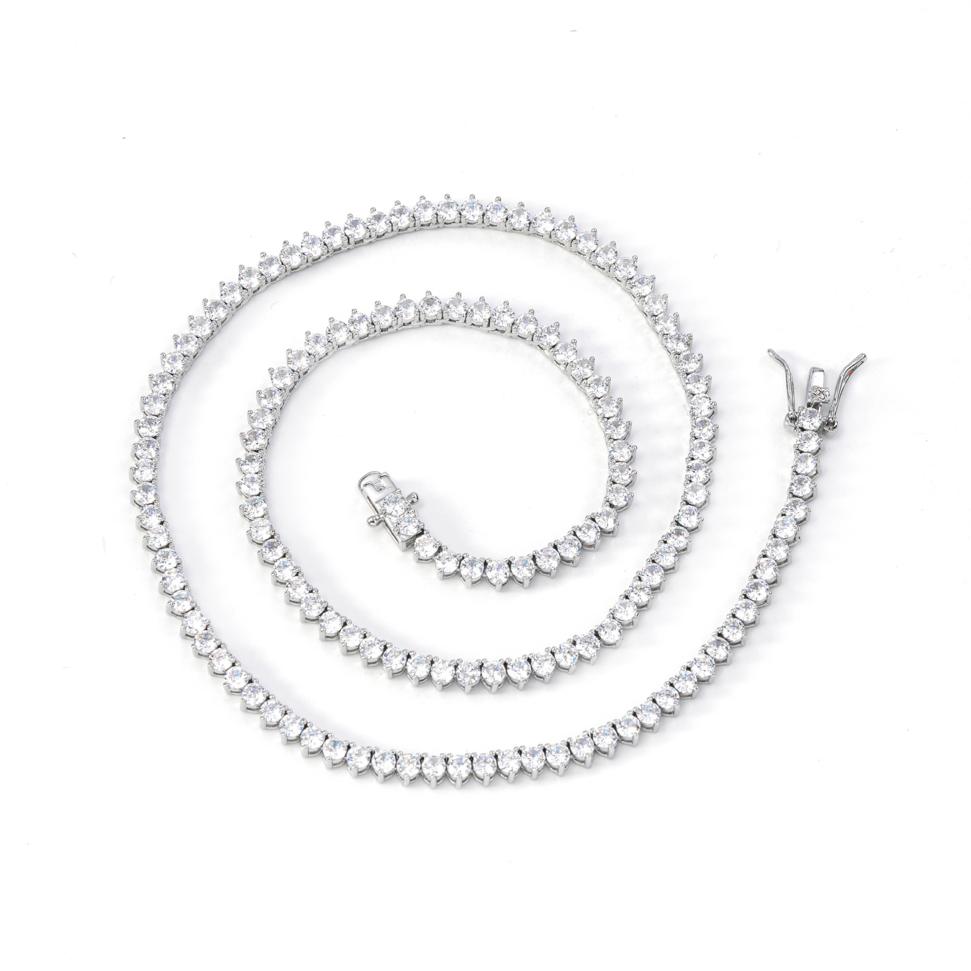 3mm / 4mm Three-Prong Tennis Chain & Bracelet