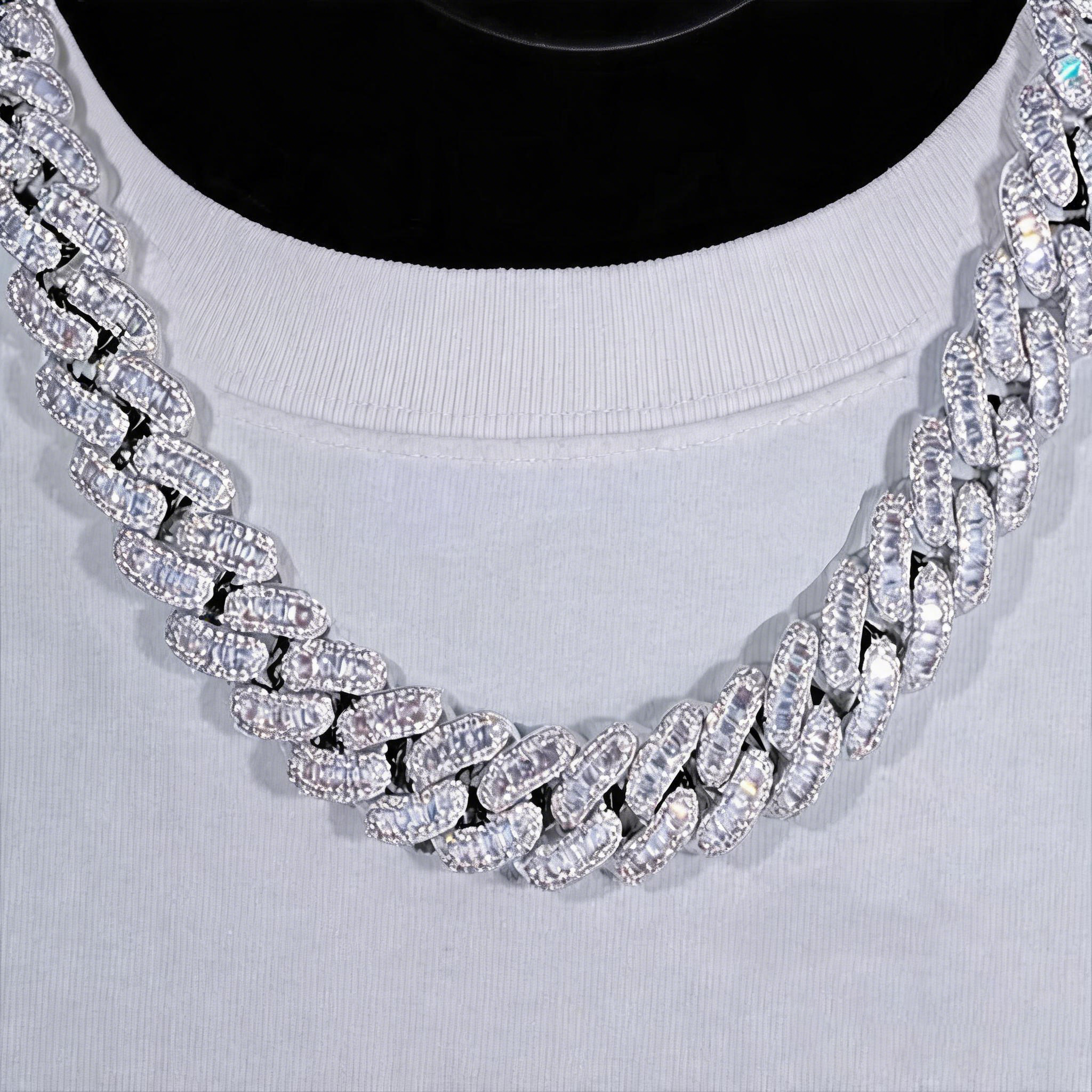 20mm T Square Iced Out Cuban Chain