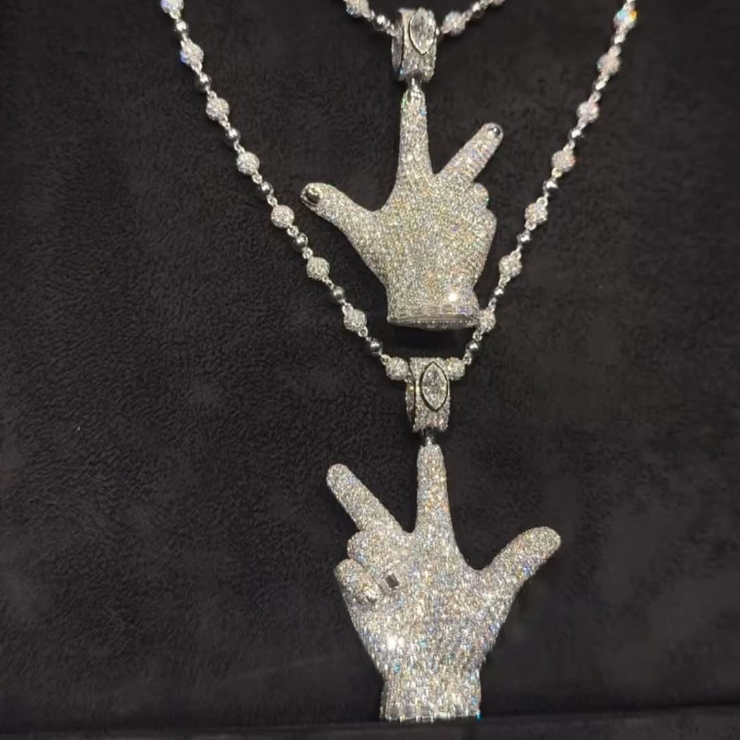 Iced Moissanite YVL Emoji Diamond Pendant 