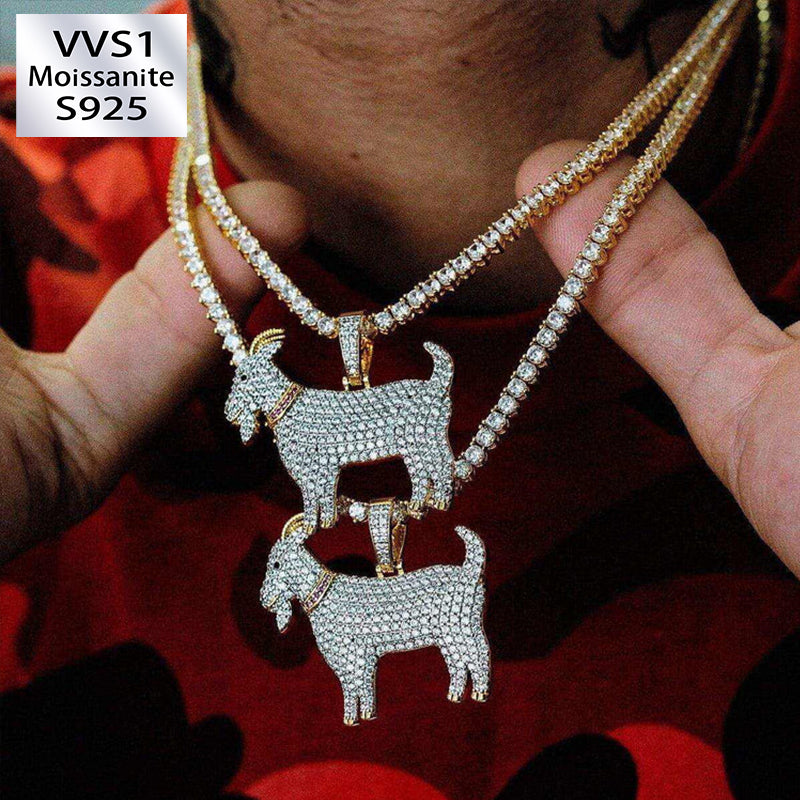 S925 Silver Moissanite Sheep Pendant