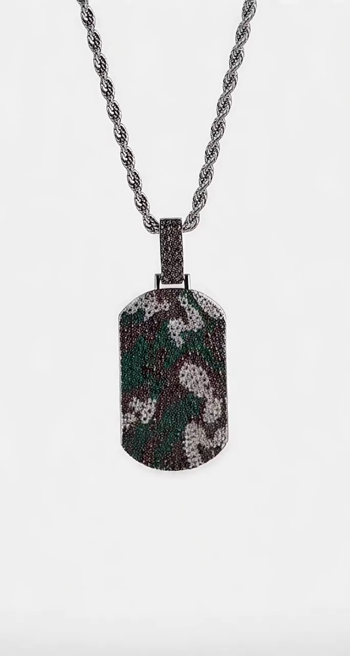 Camo Dog Tag Pendant