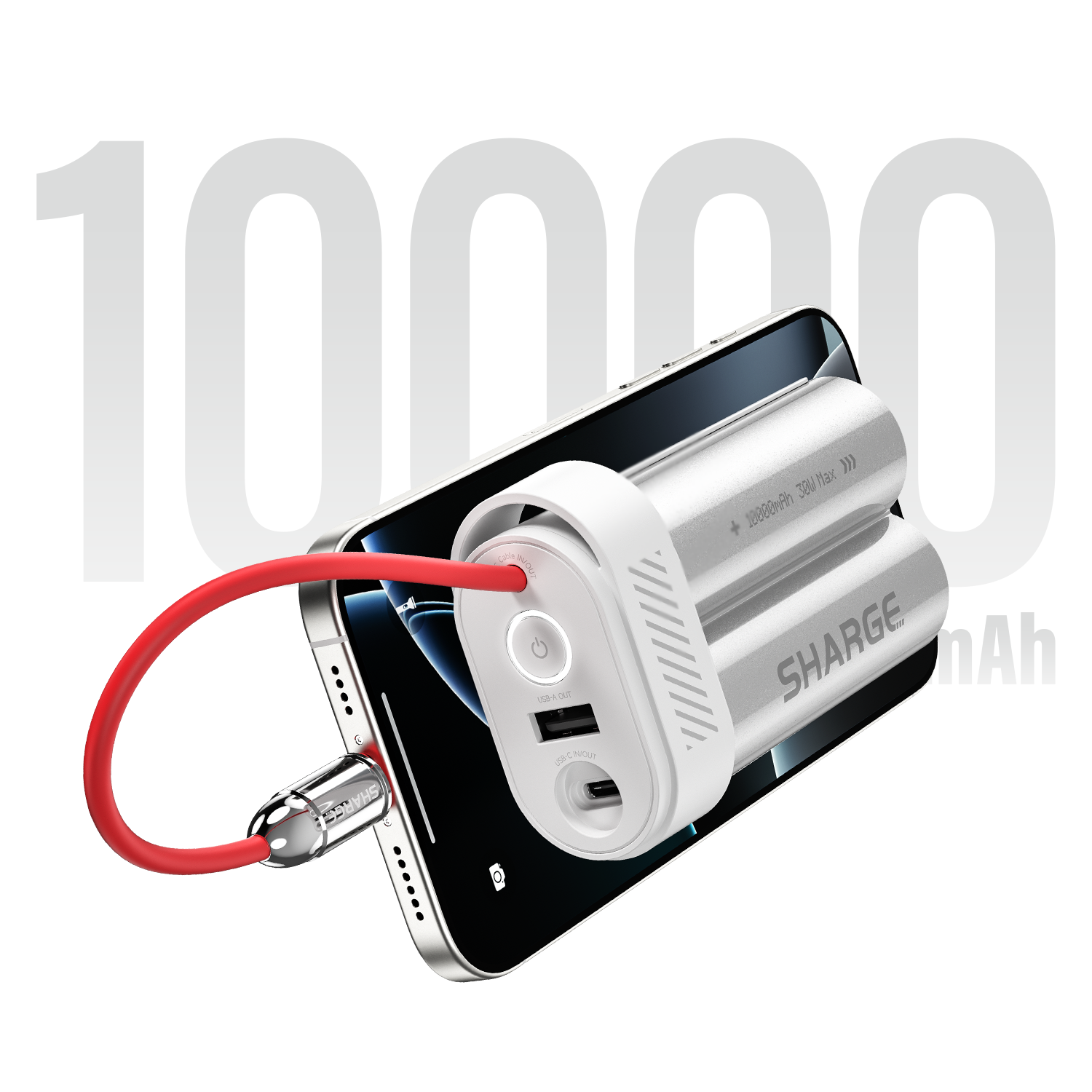 {"default":"Die Pouch Mini-Powerbank lädt ein Mobiltelefon auf und hat auf der Rückseite ein großes aufgedrucktes 10.000-mAh-Logo."}