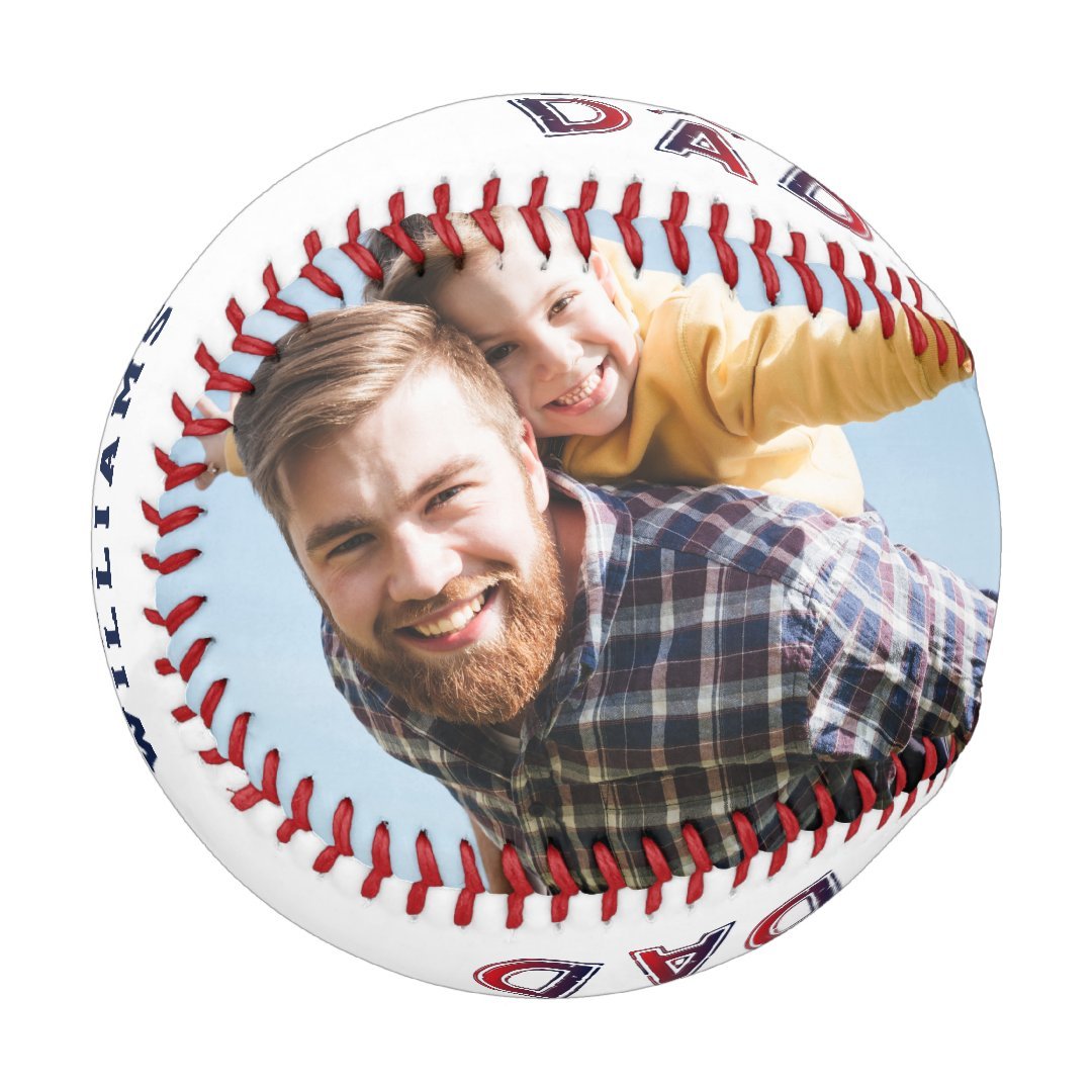 All Star Dad Photo Monogram Baseball