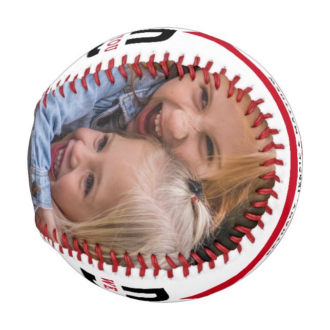 We Love You Dad Two Photo Custom Baseball