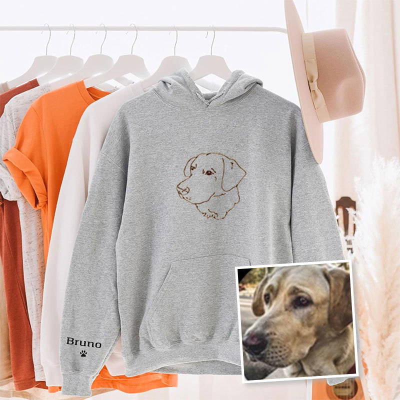 Custom Pet Embroidered Sweatshirt,Custom Dog Portrait,Embroidered Sweatshirt,Custom Pet Gifts