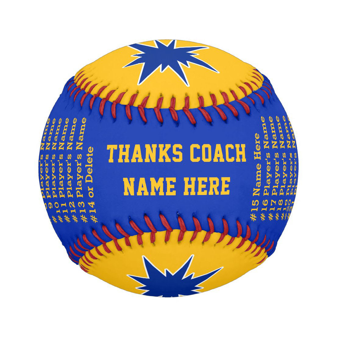 Team, The Best Partner!  Baseball Team Best Partner, Custom Photo Text Blue Gold Baseball And Softball