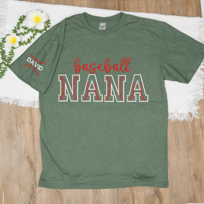 Custom Embroidered Nana Baseball T-Shirt