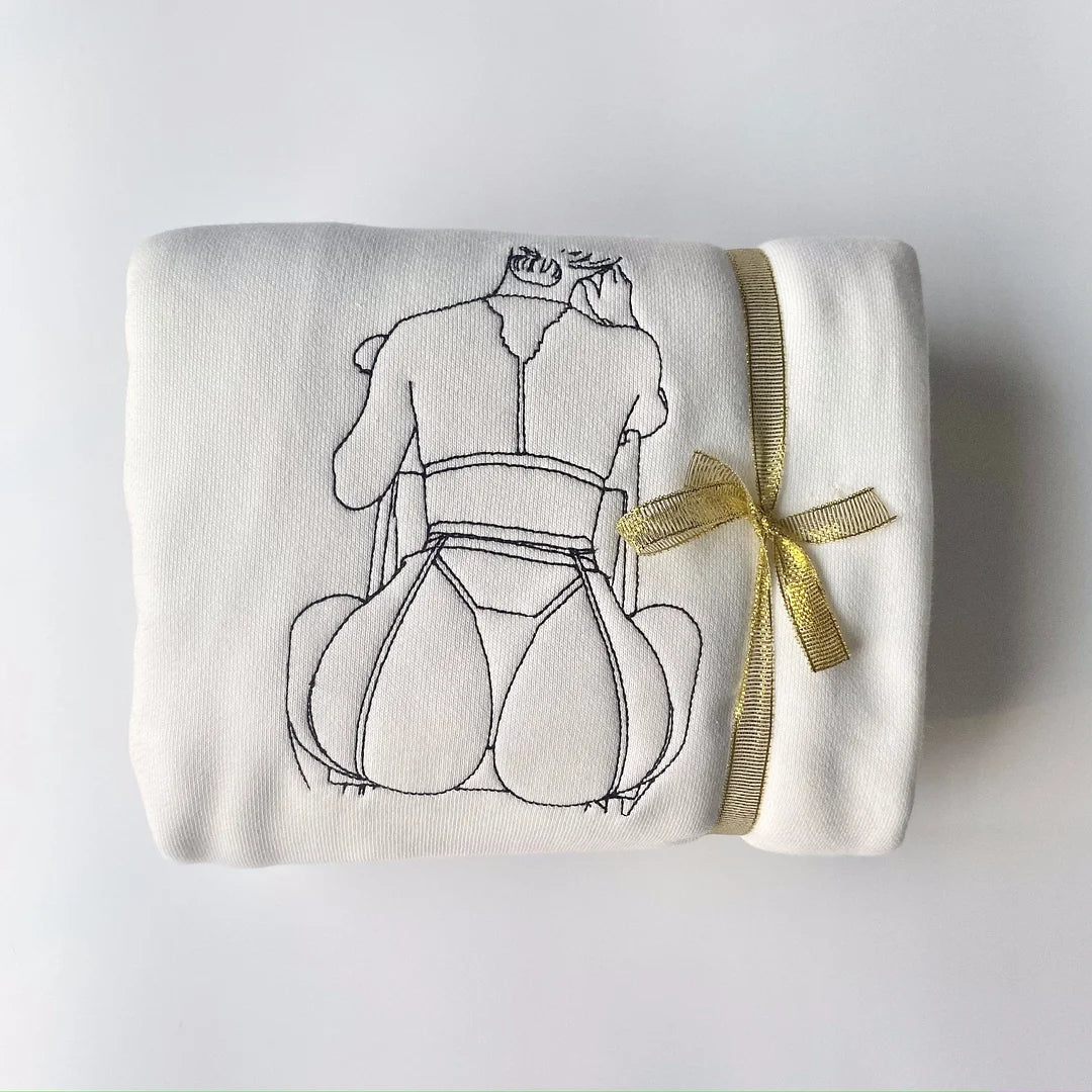 Custom Embroidered Sweatshirt – Personalized Sexy Portrait Gift for Him 💕🔥