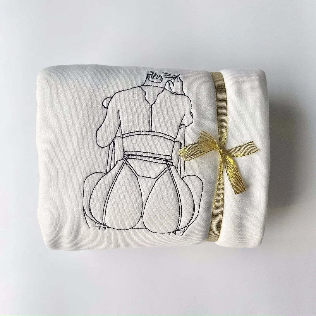 Custom Embroidered Sweatshirt – Personalized Sexy Portrait Gift for Him 💕🔥