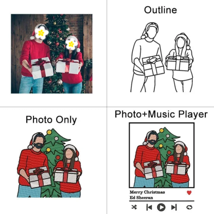 Custom Full Color Embroidered Sweatshirt Portrait Couple/Dad/Mom - Family Gift