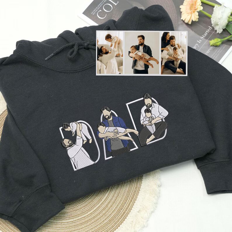 👨‍👩‍👧‍👦✨ Custom Family Embroidered Sweatshirt – A Unique and Heartwarming Gift for Dad or Mom
