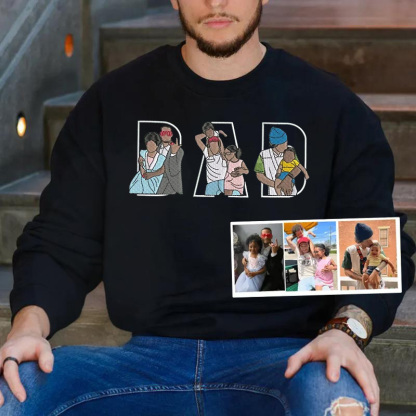 👨‍👩‍👧‍👦✨ Custom Family Embroidered Sweatshirt – A Unique and Heartwarming Gift for Dad or Mom