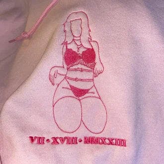 Custom Embroidered Sweatshirt – Personalized Sexy Portrait Gift for Him 💕🔥