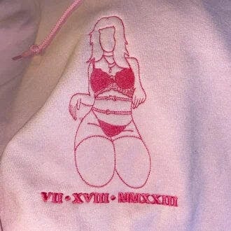 Custom Embroidered Sweatshirt – Personalized Sexy Portrait Gift for Him 💕🔥
