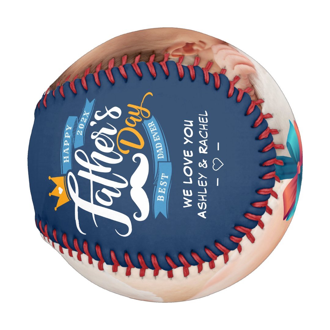 Happy Father's Day Navy Blue Typography Baseball And Softball