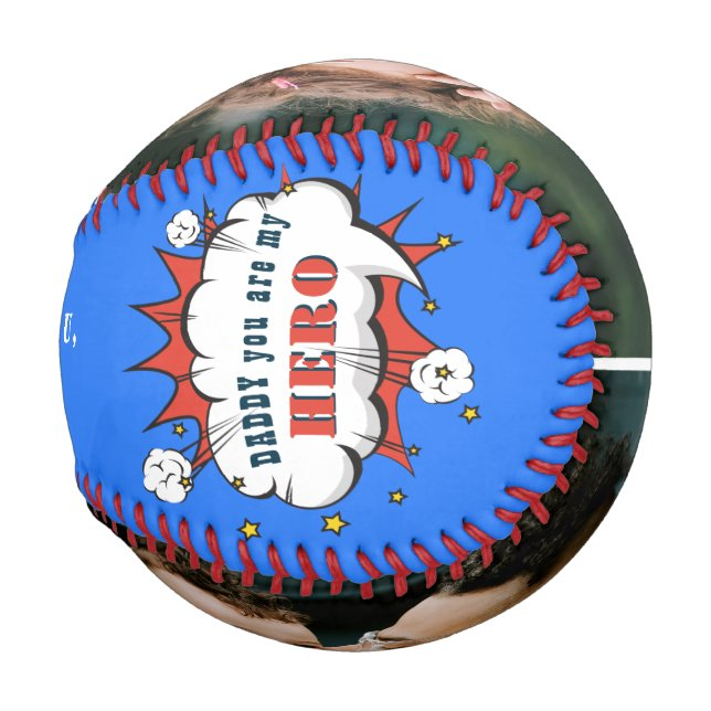 Daddy Hero Superhero Dad Father`s Day Photo Baseb Baseball