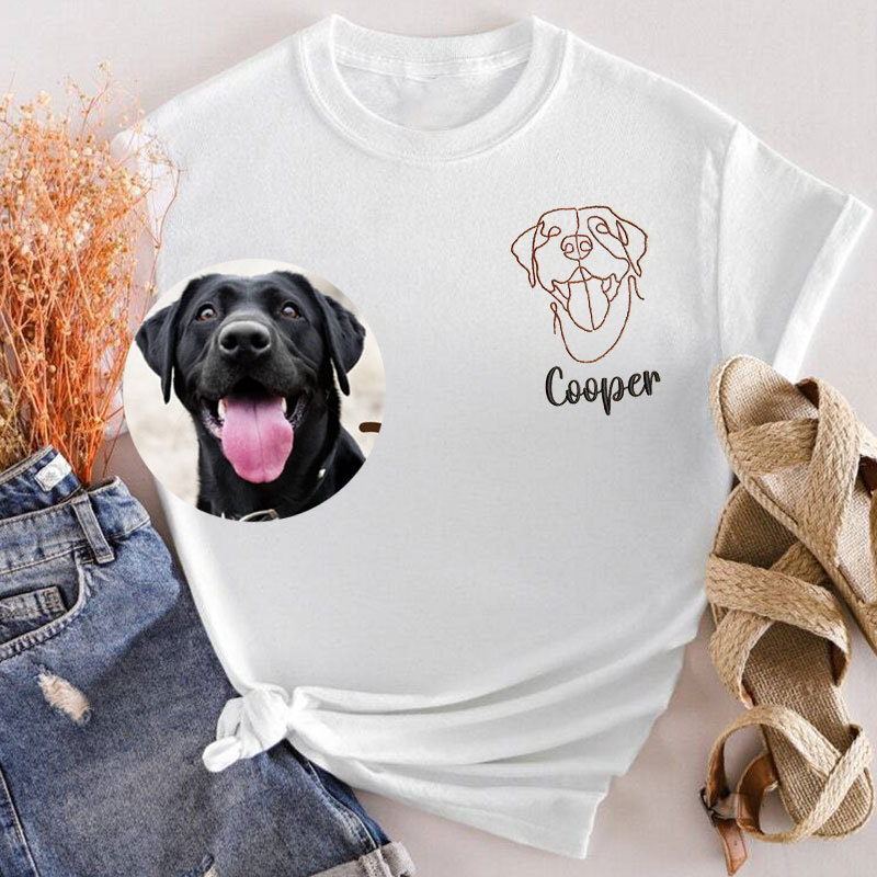 Custom Embroidered Pets Hoodie,Personalised one-line Pet Sweatshirt