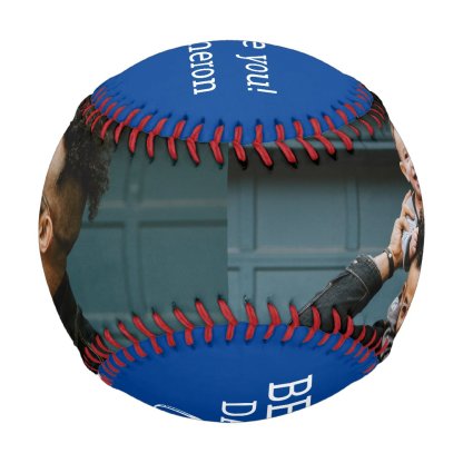 Best Dad EVER Typography Custom photos blue Baseball
