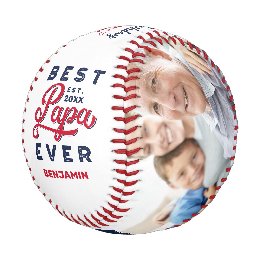 Best Papa Ever | Happy Birthday Photos & Monogram Baseball And Softball