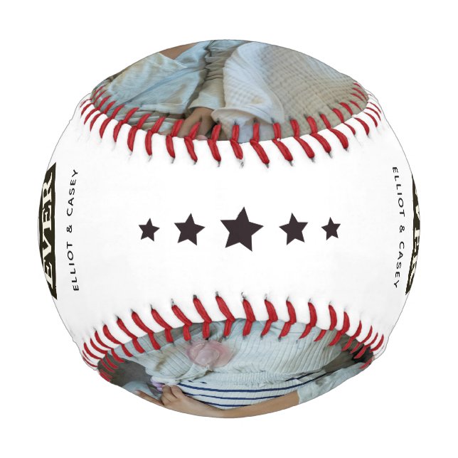 Fist Pump Best Dad Ever Personalized 2 Photo Baseball